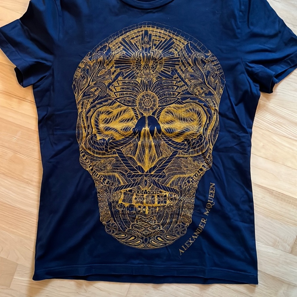 Alexander McQueen navy blue mens tshirt